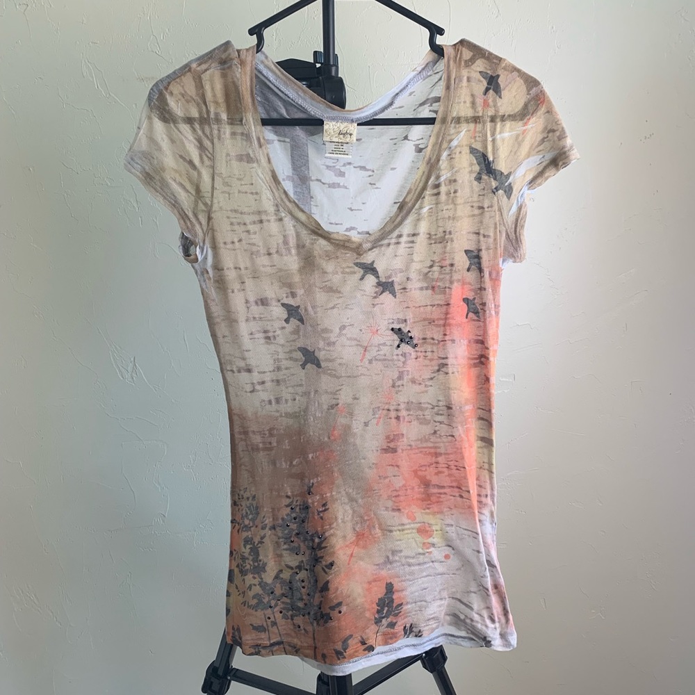 Daytrip Sunset Scenery Burnout Tee